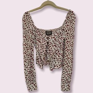 Reformation rose print button down blouse
